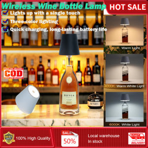 LED Bottle Lamp - Rechargeable 3-Color Dimmable Bar Light Waterproof Decorative Mood Lighting for Restaurants/Home