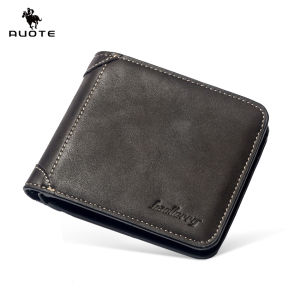 AUOTE กระเป๋าสตางค์ผู้ชายกระเป๋าสตางค์ใบสั้น PU ย้อนยุคกระเป๋าสตางค์ธุรกิจใส่เหรียญกระเป๋าเงินทรงคลัทช์กระเป๋าซิปใส่บัตรได้หลายใบผู้ที่ใส่บัตรใส่บัตรได้กระเป๋าเดินทางกระเป๋าสตางค์หนังบัตร Pouch Koin