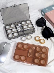 Large Capacity Transparent Invisible Lens Storage Box Multi-Pack High-End Feel Cleaning Device Beauty Contact Lens Case