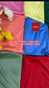 VẢI LÓT THUN SILK KHỔ 1M5 ( LOẠI DÀY - BẢNG MÀU 1 )-DÒNG VẢI THÔNG DỤNG