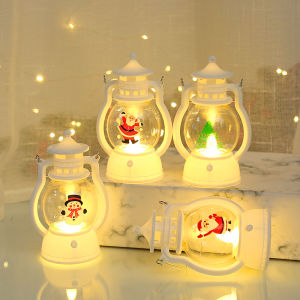 4pcs Christmas Lantern LED Stanta Claus Snowman Xmas Tree Decor Night Lights for Home Portable Oil Lamp New Year Festival Ornament