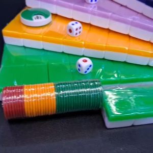 Mahjong with number standard size(Yellow) 3.5cm*2.6cm*2.0cm with number family games toys board fun relax