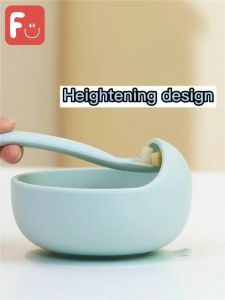 Bowl Set For Feeding Baby Silicone Bowl With Spoon Strong Suction Feed Utensils BPA Free Food Grade Material