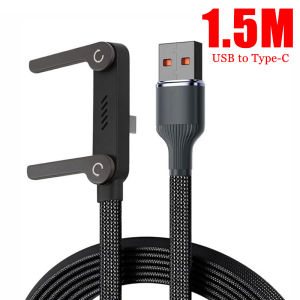65W/240W PD Fast Charging Type C to Type C Cable USB-C To Type-C Cable With Foldable Stand Phone Holder For iPhone 17 Xiaomi