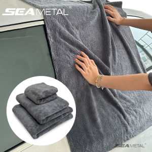 SEAMETAL 500GSM Car Wash Towel Cleaning Cloth Rag Thickened Coral Fleece Microfiber Towel Car Detailing Care Tools