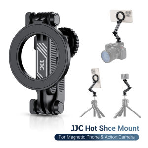 JJC ที่วางโทรศัพท์และรองเท้าร้อนกล้องใช้ได้กับกล้องกล้องแอคชั่นแคมเมราและกล้องส่วนใหญ่มีรองเท้าร้อนมาตรฐานสำหรับ iPhone 16 15 14 13 Series และโทรศัพท์แอนดรอยด์อื่นๆ