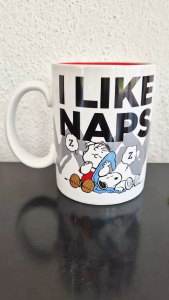2018 Peanuts Worldwide LLC & Department 56 ceramic mug - I like naps (Linus and Snoopy having a nap)