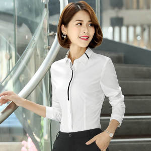 Professional Short Sleeve Slim Fit Womens Shirt 2026 Autumn Winter Polo Collar Business Formal Base Layer Workwear