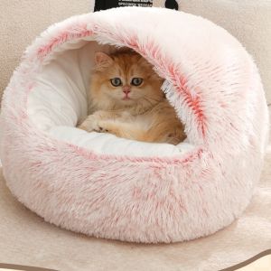 Teekland Giường cho chó mèo Vòng Sang Trọng Mèo Nhà Giường ấm áp mềm dài Sang Trọng Vỏ Giường Cho chó nhỏ Mèo Tổ Donut Nóng Lên Nhà ngủ