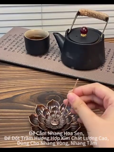 Đế Cắm Nhang Hoa Sen Đế Đốt Trầm Hương Hợp Kim Chất Lượng Cao Dùng Cho Nhang Vòng Nhang Tăm-RA888