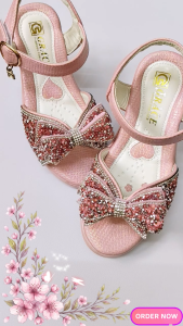 GRACE | Kids Girl Rhinestone Bow Princess Anti Slip Sandals Lightweight Comfy Shoes with Ankle Strap Size 31-36