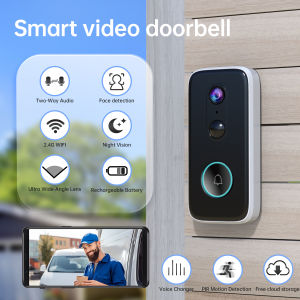 (Free Permanent Cloud) JOOAN 2K Waterproof PIR WIFI Wireless Doorbell Camera Face Detection Forced Disassembly Alarm