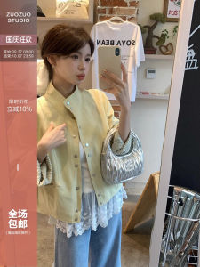 Loose Short Casual Jacket Womens Baseball Style Top Spring Summer Season Polyester Fiber 100% Stand Collar Long Sleeve