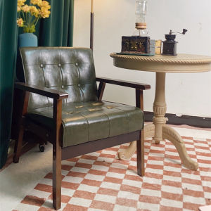 Scandinavian Retro Single-Seat Sofa Chair Accessible Luxury Bed & Breakfast Mid-Ancient Chair Solid Wood Home Living Room Balcony Designer Leisure Chair