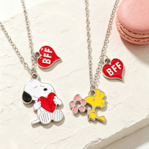 Bandai | Cartoon Puppy Dog BFF Jewelry Set Friendship Necklaces Earrings Keychain Charms for Cosplay Party Gift Fans