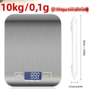 Cân Nhà Bếp Bằng Thép Không Gỉ 10kg Màn Hình LCD Đo Chính Xác Cân Bằng Cân Cho Chế Độ Ăn Uống Thực Phẩm Và Sử Dụng Bưu Chính