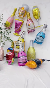 SHUAIAN Balon JUMBO dan BULAT Beer Whiskey Wine Gelas Cheers / Alcohol Wine Beer Untuk Perlengkapan Dekorasi Pesta