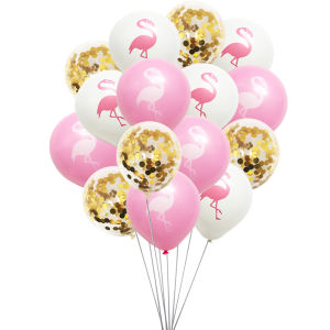 15pcs flamingo latex balloons summer beach party decoration wedding Hawaiian Party Balloon bridal shower supplies aloha balloon