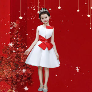 Princess Graduation Gown Childrens Performance Outfit Hostess Skirt Elementary School Chorus Speech Competition Costume
