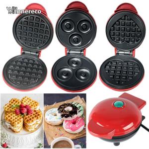 Mini Waffle Maker Nonstick Electric Waffle Machine Portable Pancake Maker Household Small Kitchen Appliances Heart/Round Sandwich Breakfast Machine 350W Fast Heating Non-Stick ABS Coating ﻿