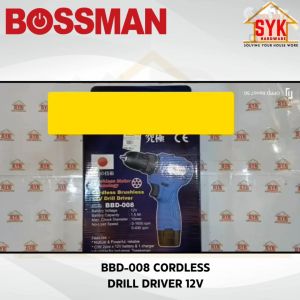 SYK Bossman BBD-008 Cordless Brushless Drill Driver Battery Power Tools Machine Hand Drill Mesin Gerudi