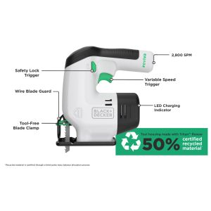 Black+Decker REVIVA รุ่น REVJ12C-B1 เลื่อยจิ๊กซอว์ไร้สาย 12 โวลต์