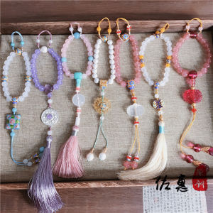Handmade Chinese Style Vintage Qipao Hanfu Accessories Prayer Beads Hold-In Hand Detachable Embellishment for Traditional Costume