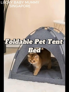 Foldable Pet Tent Bed / Canvas Pet Tent for Cats & Dogs / Lightweight Breathable Cat Bed Local Stock