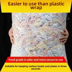 Food Preservation Wrap Disposable Cap-Style Elastic Bag Cover for Leftovers Rice And Vegetables Dish Cover Bowl Lid