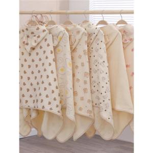 Pure Cotton Four-Layer Gauze Kids Hooded Bath Towel Baby Hooded Swimming Wrapping Towel Boys and Girls Thermal Bathrobe Cloak