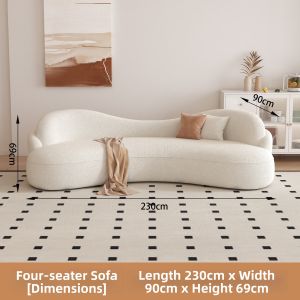YIZUO | Creamy Style Simple Arc-shaped Fabric Sofa