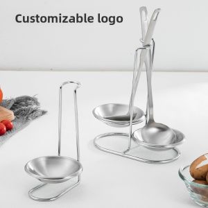 Stainless Steel Soup Spoon Holder Restaurant Kitchen Utensil Holder Soup Strainer Set Hanging Spoon Chopsticks Rack One Layer