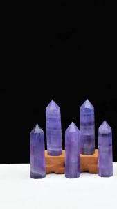 1PC Natural Purple Fluorite Hexagonal Single-Pointed Crystal Column Polished Rough Home Decor Ornament