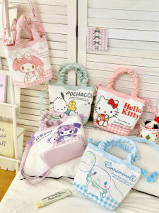 Sanrio Kitty Cat Foldable Bucket Bag Casual Crossbody Handbag Storage Cute Cartoon Anime Bag for Daily Commuting And Outings