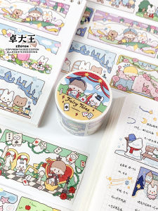 Cute Little Azul Fairy Tale Edge Tape Adorable Paper Journaling Original Girl Diary Arrangement ZZoton Brand Single Piece