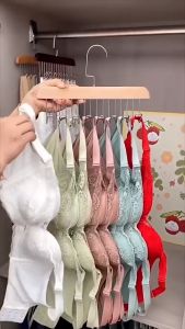 SG【READY STOCK】Wave Clothes Rack Solid Wood Clothes Rack with 8 Hooks Multi-functional Clothes Rack Camisole Bra & Necktie Storage Rack Household Dormitory Wave Drying Rack