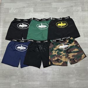 Camouflage Shorts Quick Dry Thin Summer Beach Casual Pants High Street Style Printed Loose Fit Youth Active Wear Black Grey White