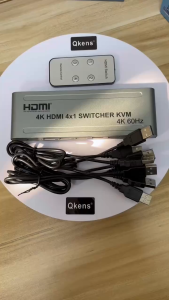 4K 60hz 4x1 HDMI KVM Switch 4 IN 1 OUT Video Switcher USB Keyboard Mouse Share for Camera DVD Laptop PC Computer To TV Projector