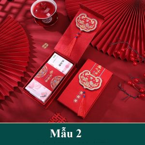 Hộp đựng nạp tài giấy cứng ánh kim hỷ nổi sang trọng