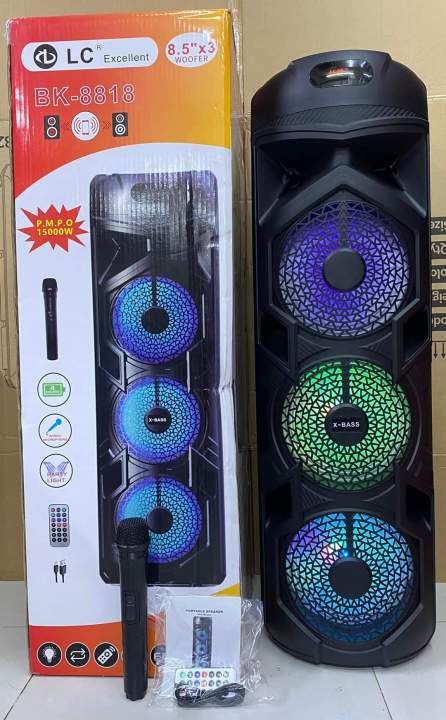 37INCHES BIGGEST TRIPLE KARAOKE SUBWHOOPER BLUETOOTH SPEAKER AUX TREBLE ...