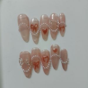 Nailbox thiết kế màu thạch đính ngọc trai-E1