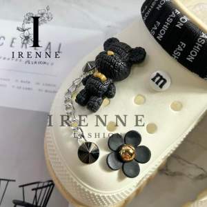 Sandal Baim Spon Tebal Tinggi 7 cm Include Jibbitz Motif Rantai Boneka Balance 8888