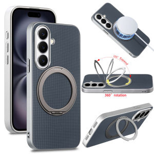 szhaiyu | For Magsafe Magnetic Rotating Bracket Phone Case for Samsung Galaxy S26 S25 Ultra Plus S25 Edge S26+ Leather Protective Cover