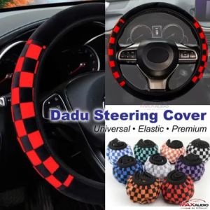 Dadu Car Steering Cover Universal Fit Elastic Premium Soft Fabric Anti-Slip Comfort Wheel Protector