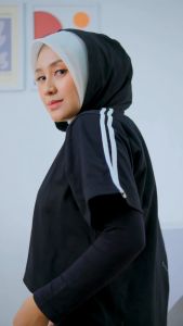 Kaos Crop Top Baju Olahraga Wanita Ambar Zolaris - Baju Olahraga Crop Wanita Terbaru - Baju Senam Zumba Sepeda Tenis Badminton