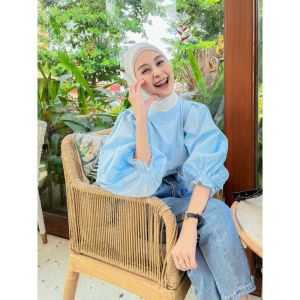 Monie Blouse katun poplien Atasan wanita terbaru