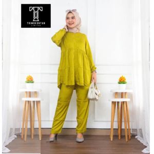 Setelan Celana Panjang Rayon Wanita PILUH Trimokontan SET BOTEGA POLOS rayon twill super premium