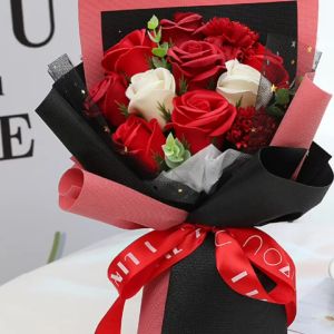 【Fast and Free Delivery】 Creative Carnation Rose Soap Flower Bouquet Birthday Valentines Day Gift Floral Decoration