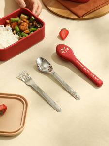 Bộ Thìa Đũa Mang Theo Khi Đi Cắm Trại Blue Lotus Cartoon Stainless Steel Bento Box Đựng Đồ Ăn Mang Đi Cho Mọi Người Dùng