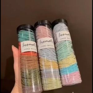 Set 100 Dây Buộc Tóc Cao Su Co Giãn Nhiều Màu Sắc Phong Cách Hàn Quốc-NIEVE